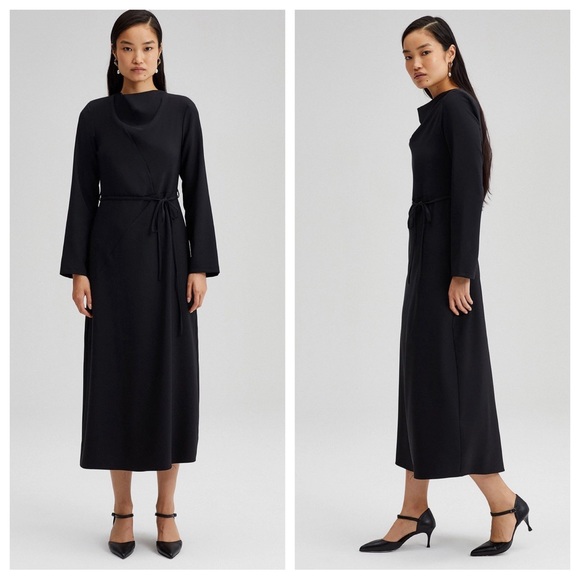 Salon Designer Privé Belted Crepe Dress - Picture 2 of 3